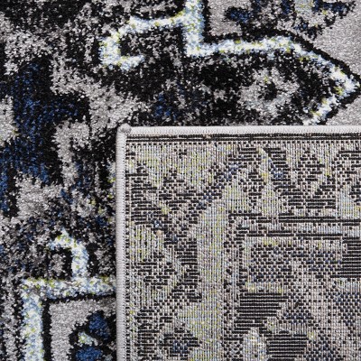 Vintage Light and Dark Grey Oriental Runner Rug