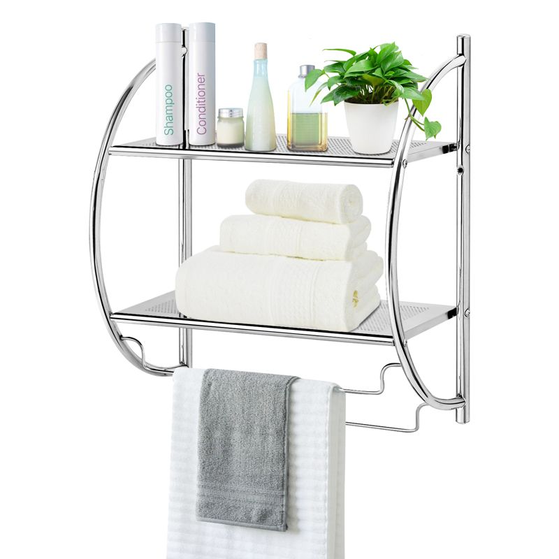Tangkula Wall-Mounted Towel Rack Shower Suppliers Storage Holder Bathroom, 1 of 9