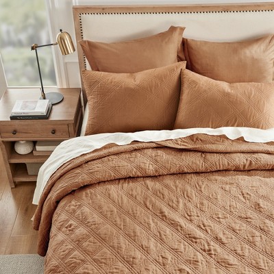 Sandstone Linen Quilted Standard Sham