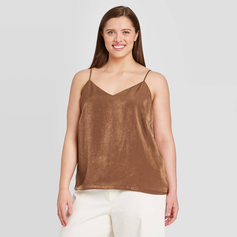 Women's Plus Size V-Neck Tank Top - Prologue Brown 1X was $17.99 now $12.59 (30.0% off)