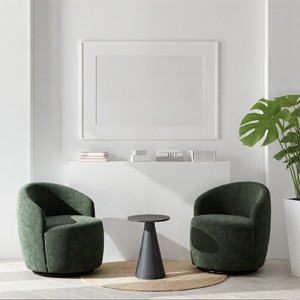 360° Swivel Accent Chair Set Of 2 Comfy Chenille Swivel Lounge Chair Arm Chair Single Sofa ,Swivel Barrel Chair For Living Room-Cuddlewood - 1 of 4