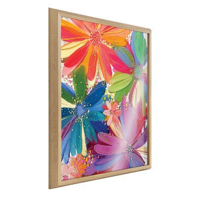 Kate and Laurel Blake Flowers on Glass 1 Framed Printed Art by Jessi Raulet of Ettavee, 24x32, Natural