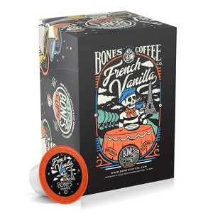 Bones Coffee French Vanilla 12ct Single-Serve Bones Cups Coffee Pods Compatible with Keurig Coffee Maker - 1 of 4
