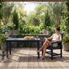 Fortune Candy 70.9 in. Poly Lumber Outdoor Plastic Dining Table, HIPS Patio Dining Table with Umbrella Hole, 1 Piece, Navy Blue - 3 of 4
