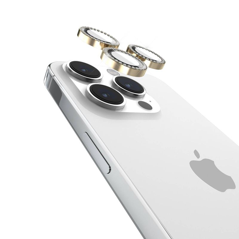 Kate Spade New York Apple iPhone 15 Pro/iPhone 15 Pro Max Aluminum Ring Lens Protector - Stone Gold, 3 of 8