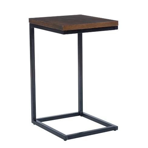 Hamri Traditional C Style Accent Table Walnut Wood And Hand