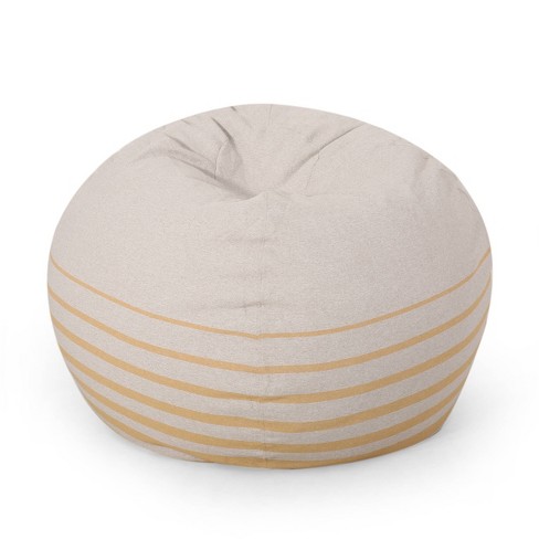 5 Hudgeons Boho Striped Bean Bag Natural Yellow Christopher Knight Home