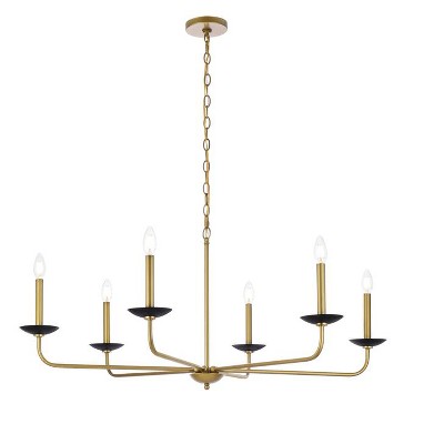 Elegant Lighting Cohen 42 inch pendant in black and brass
