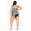 Avenue Women's Plus Size Sharkbite Print Tankini Top - 3 of 4
