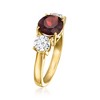 Ross-Simons 2.50 Carat Garnet Ring With 1.00 ct. t.w. Lab-Grown Diamonds in 18kt Gold Over Sterling - 3 of 4