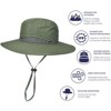 Solaris Cooling Wide Brim Sun Hat - Removable Bucket Crown for Safari, Fishing & Outdoor Adventures - 2 of 4