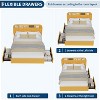 Boucle Twin Bed Frame w/Bookcase Headboard & 2 Drawers, Kids Platform Bedframe, Easy Assembly, No Box Spring, Noise Free - 4 of 4