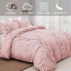 Pink Floral Duvet Cover Set, Reversible Plum Blossom Print, 2 Pillowcases, Soft Microfiber, Full 78x90 - 2 of 4