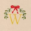 Linum Home Textiles Christmas MISTLETOE MONOGRAM - Embroidered Luxury 100% Turkish Cotton Hand Towels (Set of 2) - 3 of 3