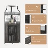 Acekool Corner Bar Cabinet, Burnt Wood Color Wine Rack with Glass Holder, Metal Frame, Space-Saving Storage - 4 of 4