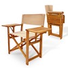 Aspect Living Walker Folding Directors Chair with Side Tables - Natural Finish Wooden Chair, Patio, Poolside, Backyard, Garden - Indoor & Outdoor Use - 2 of 4