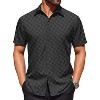 COOFANDY Mens Wrinkle Free Dress Shirt Polka Dot Short Sleeve Button Down Business Casual Shirts - 3 of 4