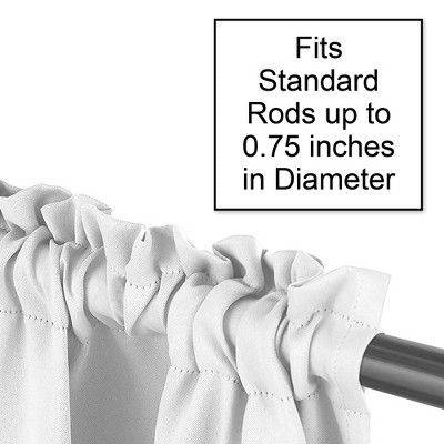 Skylar Gray and White Damask Print Rod Pocket Window Valance