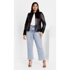 Women's Plus Size Ribbed Biker Jacket - black | CITY CHIC - 3 of 4