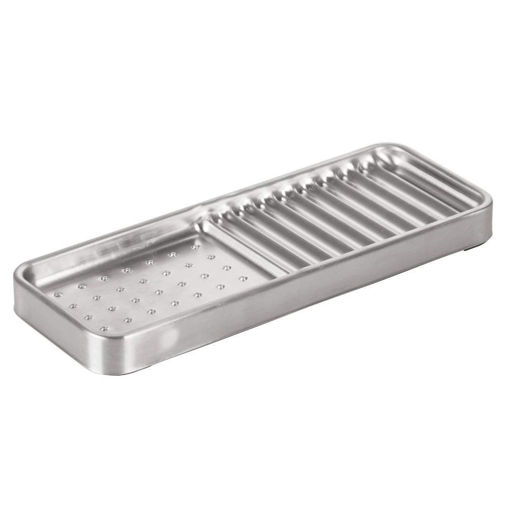 iDESIGN Forma Kitchen Sink Tray for Sponge Scrubber Soap Stainless Steel