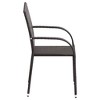 vidaXL Dining Chair Set of 4 Brown PE rattan, powder-coated steel - Brown 4 - 4 of 4