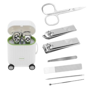 Unique Bargains Mini Suitcase Nail Clipper Kit 8-piece Set - 1 of 4