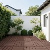 Syemin Carpet Tiles 44 Packs of Terrace Decking Tiles Waterproof for All-Weather Use, Backyard Pool Plastic Decking Tiles, Brown, 12"*12"*0.8" - 4 of 4