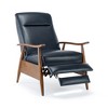 Faux Leather Wood Arm Push Back Recliner with Chestnut Wood Arms, Cushioned Headrest and 3-Position Mechanism - 2 of 4