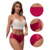 INSPIRE CHIC Women's Mid-Waisted Lace Full Coverage Briefs HI-Cut Period Leak Proof Ladies Underpants - 3 of 4