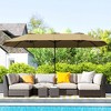 Outsunny 13 ft. Extra Large Patio Umbrella, UPF30+ Double Umbrella Outdoor Patio with Easy Crank Handle, Vents, Coffee - 3 of 4