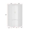 FUFU&GAGA White Corner Wardrobe 4-Tier Corner Display Case Armoire with Shelves Metal Handles - 4 of 4