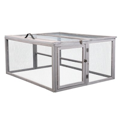 Sevobal Pet Carriers, Foldable Rabbit Cage with Handle, Indoor Outdoor Portable Pet Cage for rabbit or Other Small Animal, Gray, 45.25"*37.25"*21"