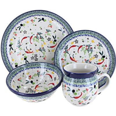 Blue Rose Polish Pottery Ceramika Artystyczna Dinnerware (4 PC)