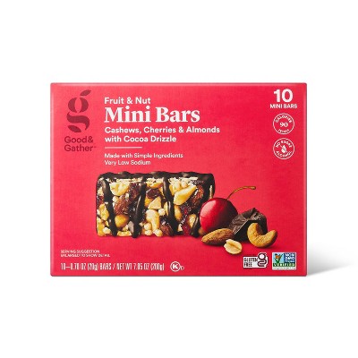 Cashews, Cherry and Almonds with Cocoa Drizzle Mini Fruit & Nut Bars - 7.05oz/10ct - Good & Gather™