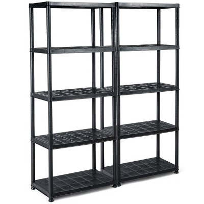 Costway 2 Pcs 5-tier 16.5lbs Ventilated Shelving Rack Free Standing ...