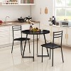 VECELO Round Dining Table Modern Wood Grain Accent Table Coffee Table with Steel Legs Small Space End Table - 4 of 4