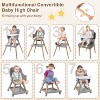Kinder King 7 in 1 Baby High Chair Convert to Wooden Feeding Chair Removable Tray 5-Point Harness Gray - 2 of 4
