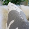 ChicFurnit Bed Pillows Autumn Leaf Home Pillow Velvet Decor Pillow with Hidden Zipper Cotton Pillows for Living Room Decoration, Gray, 20"*1"*20" - 3 of 4