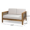 Sapphtopaz Patio Furniture Set Wood Loveseat Conversation Sofa Set with Cushions and Coffee Table Outdoor Chairs for Garden, Terrace - 2 of 4