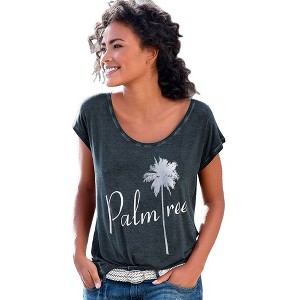 Women's Palm Tree Print Top - LASCANA - 1 of 4