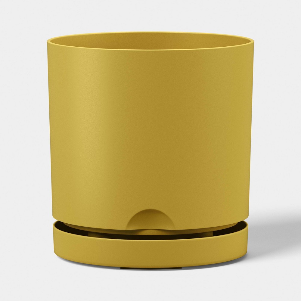 Recycled Resin Indoor Outdoor Planter Mustard Yellow 8" - Room Essentials™