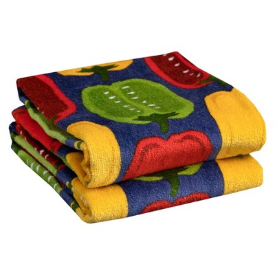 Vibrant Peppers Print Cotton Kitchen Towel Set