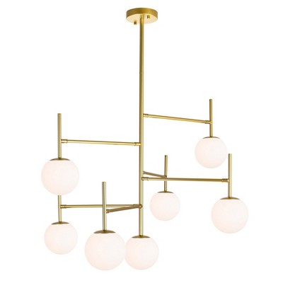 CWI Lighting Tourch 7 Light Chandelier With Medallion Gold Finish