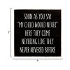 Slickblue Funny Parenting Quote Wood Wall Sign – Rustic 7x7 Home Decor for Moms and Dads, Multiple Color Options - 3 of 3