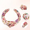 Unique Bargains Women's Floral Pattern Knotted Headband Pink 1 Pc - 4 of 4