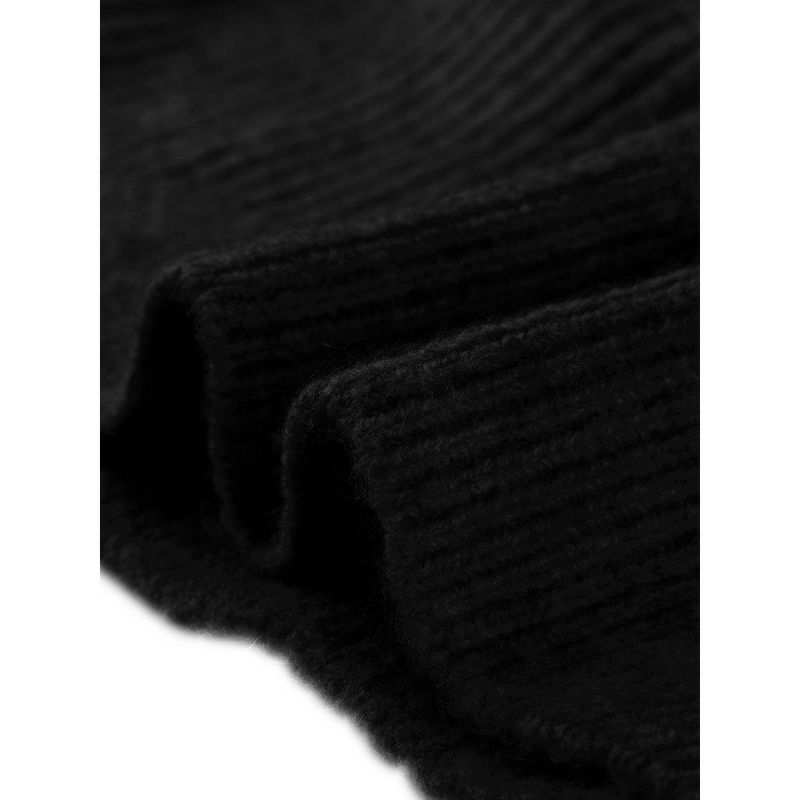 Seta T Women's Casual Long Sleeve Half Zip V Neck Collar Ribbed Knit Sweater, 5 of 6