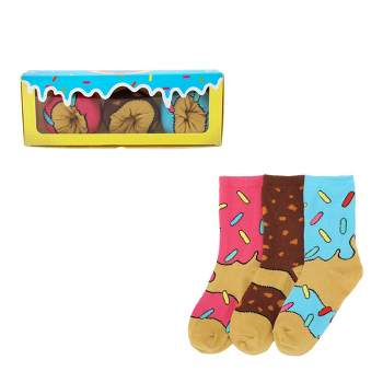Frosted Donuts Youth 3-Pair Novelty Crew Socks