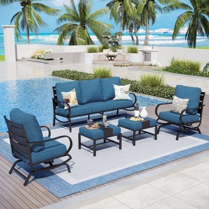 Captiva Designs 5 PCS Metal Patio Furniture Conversation Set with Rocking Armchairs for Garden Porch Backyard - 1 of 4