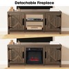 Parrot Uncle 58 in. Freestanding Media Console Electric Fireplace TV Stand in Dark Brown - 2 of 4