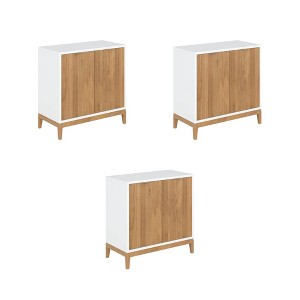 Nathan James Set of 3 Jasper Wood Fluted Console Table with Doors - 1 of 4